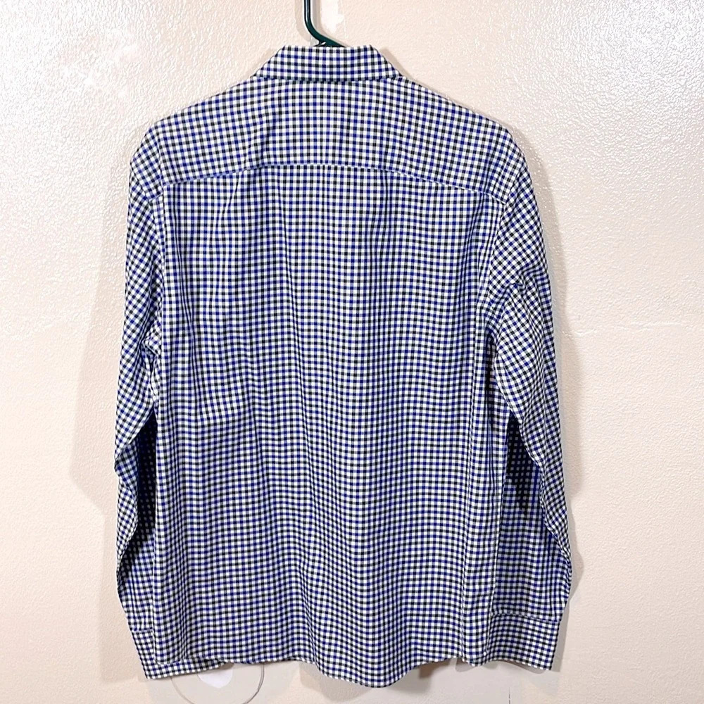 Untuckit slim fit long sleeve shirt in blue plaid size XL - Picture 4 of 4